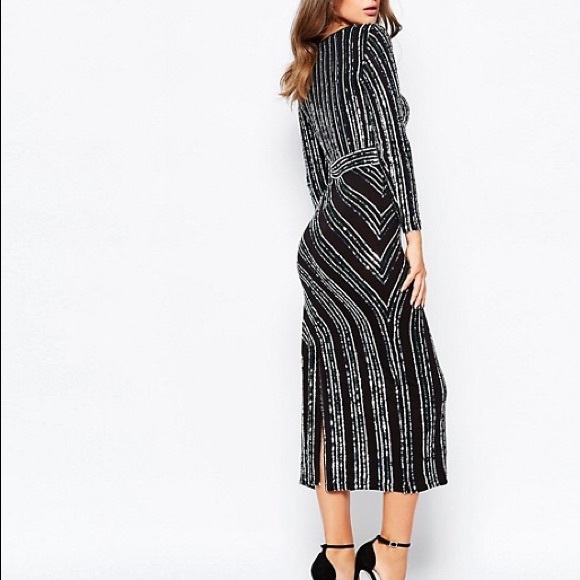 French Connection Sequin Midi Dress, size XXS/00 - Picture 2 of 8